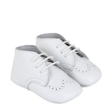 White Leather Baby Derby Newborn shoes