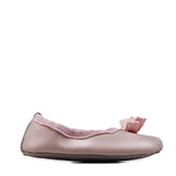 Newborn Ballerinas in Pink Calfskin Leather