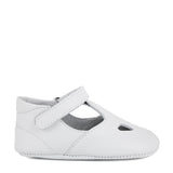 White Leather T-Bar Newborn shoe