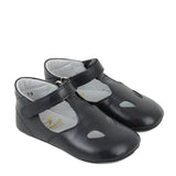 Navy Leather T-Bar Shoe Newborn shoes