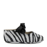 Newborn Ballerina in Zebra Print Leather with Bow