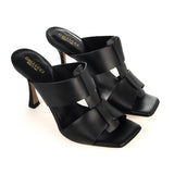 Mule in Black Calfskin Leather