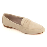 Penny Loafer in Beige Suede Leather