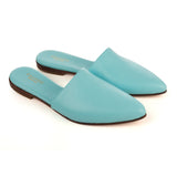 Slide in Light Blue Calfskin Leather