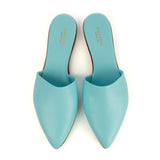 Slide in Light Blue Calfskin Leather