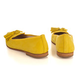 Ballerinas Shoe in Yellow Suede Leather with tassels