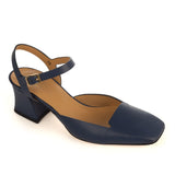 Slingback in Navy Blue Calfskin Leather