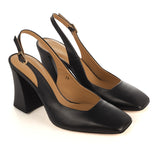 Slingback in Black Calfskin Leather
