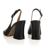 Slingback in Black Calfskin Leather