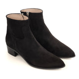 Ankle Boots in Black Suede Leather