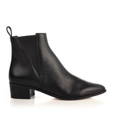 Ankle Boots in Black Calfskin Leather