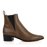 Ankle Boots in Tan Calfskin Leather