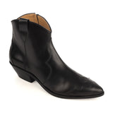 Western Ankle Boots in Black Calfskin Leather
