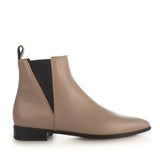Ankle Boots in Taupe Calfskin Leather