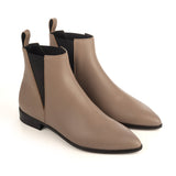 Ankle Boots in Taupe Calfskin Leather