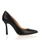 Stiletto Pumps in Black Calfskin Leather