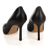 Stiletto Pumps in Black Calfskin Leather