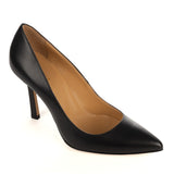 Stiletto Pumps in Black Calfskin Leather
