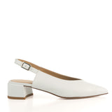 Slingback in White Calfskin Leather