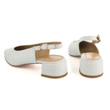 Slingback in White Calfskin Leather