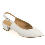 Slingback in White Calfskin Leather