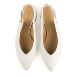 Slingback in White Calfskin Leather