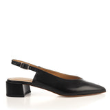 Slingback in Black Calfskin Leather