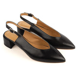 Slingback in Black Calfskin Leather