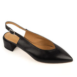 Slingback in Black Calfskin Leather