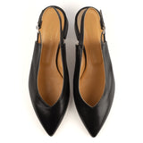 Slingback in Black Calfskin Leather