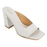 Heel Mule in White Calfskin Leather