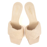 Nude Quilted Heeled Mule