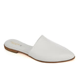 Slides in White Calfskin Leather