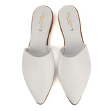 Slides in White Calfskin Leather