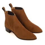Ankle Boots in Tan Suede Leather