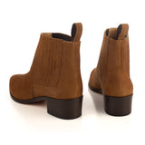 Ankle Boots in Tan Suede Leather