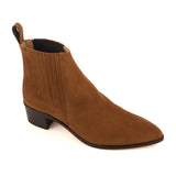 Ankle Boots in Tan Suede Leather