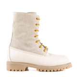 Boots in White Elk Leather with Shearling Lining