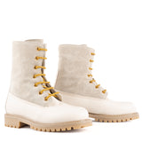 Boots in White Elk Leather with Shearling Lining