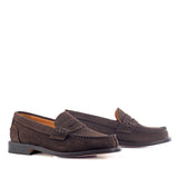 Loafers in Brown Suede Leather