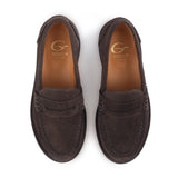 Loafers in Brown Suede Leather