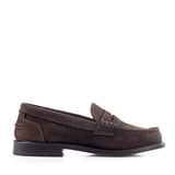 Loafers in Brown Suede Leather