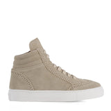 Brogues High-top Sneakers in Beige Suede