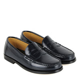 Penny loafer in blue navy calfskin leather