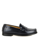 Penny loafer in blue navy calfskin leather