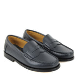 Mocassins in Blue Calfskin Leather