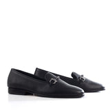 Slippers in Black Elk Leather
