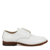 Derby in white patent leather