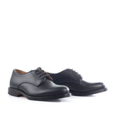 Derby lace-up in blue navy calfskin leather