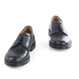 Derby lace-up in blue navy calfskin leather